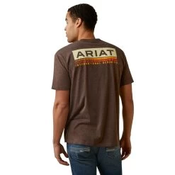 Ariat® Men's Retro Stripe Graphic Brown Heather T-Shirt 10045286