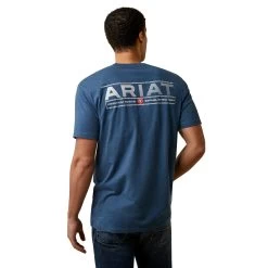 Ariat® Men's Daytona Stripes Sailor Blue Heather T-Shirt 10045292
