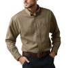 Ariat® Men's FR Air Inherent Khaki Heather Button Up Shirt 10040900