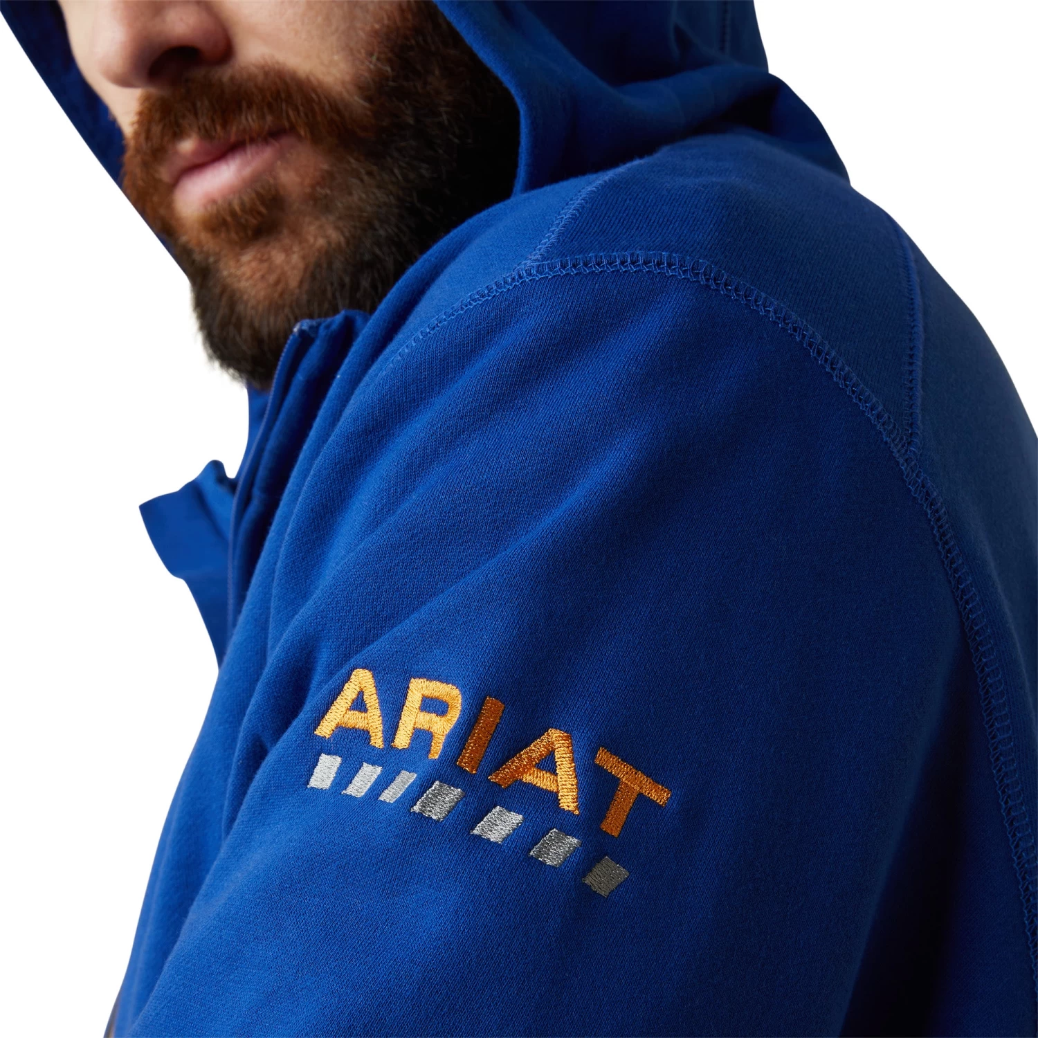 Ariat® Men's Rebar Workman Full Zip Royal Blue Hoodie 10043479 - Image 5