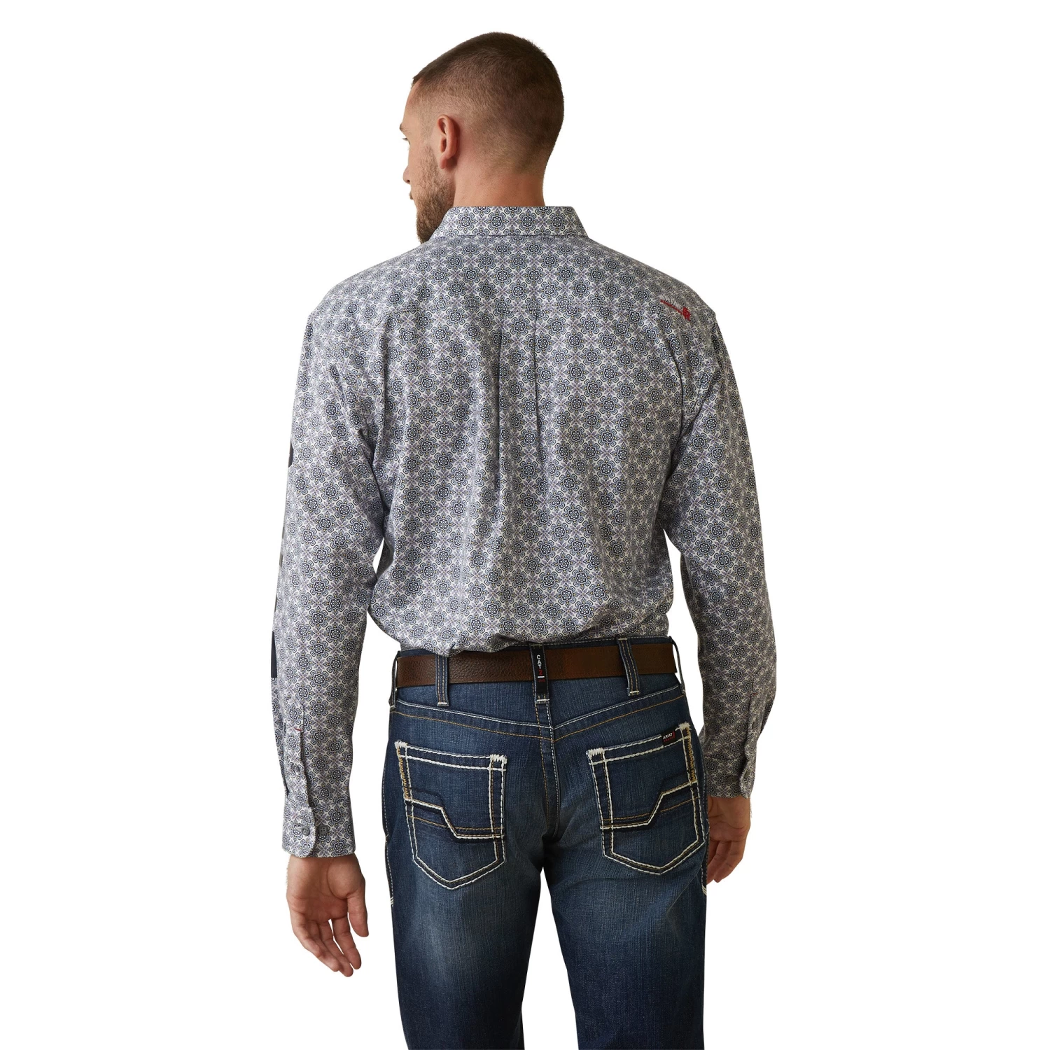 Ariat® Men's FR Amato Logo Stretch Lavender Work Shirt 10043750 - Image 2