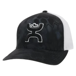 Hooey® Men's Bass 5-Panel Black & White Trucker Hat 2155T-BKWH