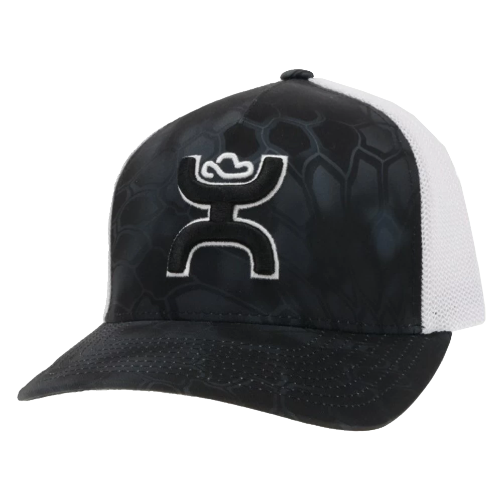 Hooey® Men's Bass 5-Panel Black & White Trucker Hat 2155T-BKWH