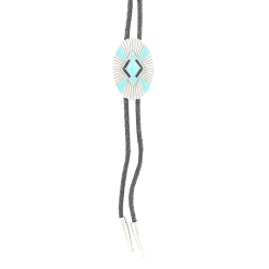 Double S Men'sSilver Southwestern Design Bolo Tie 22826