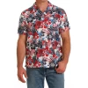 Cinch Men's White Floral Camp Short Sleeve Shirt MTW1401031