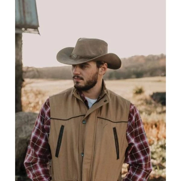 Outback Trading Company Men's Ridge Brown Leather Hat 13011-BRN - Image 3