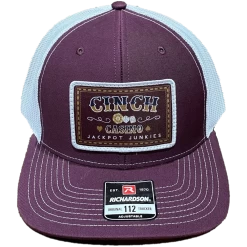 Cinch Men's Burgundy With White Mesh Cap MCC0800014